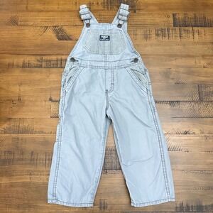 OshKosh Overalls Corduroy Trim Gray Adjustable Straps 2T Boys